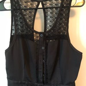 Black romper with lace details